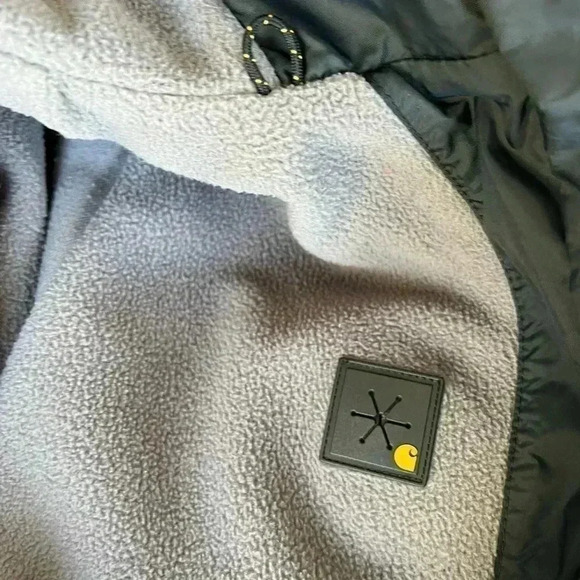 Carhartt Women’s Fleece Lined Hooded Full Zip Nylon Black Jacket Sz L - Picture 7 of 16